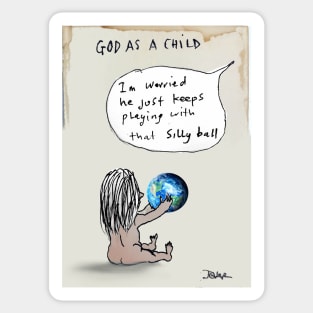 God as a kid Sticker